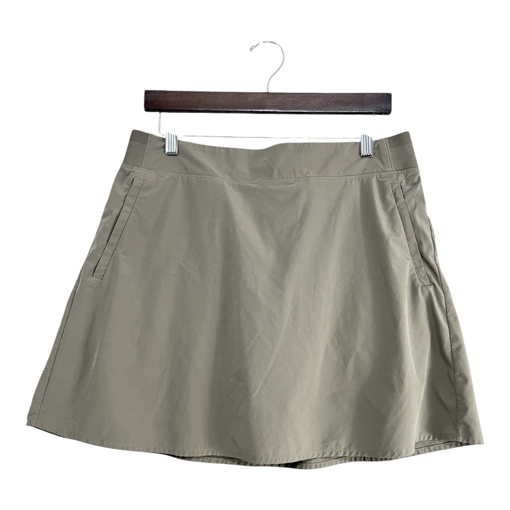 Athleta‎ Brooklyn Skort Skirt Size 12 Beige Tan Athletic Tennis Pickleball Golf
